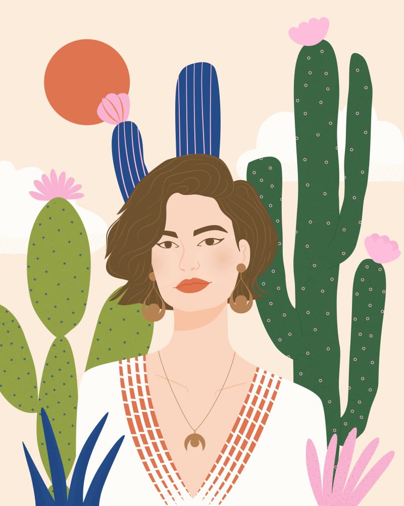 Bohemian Desert Portrait by Artprink — canvas wall art