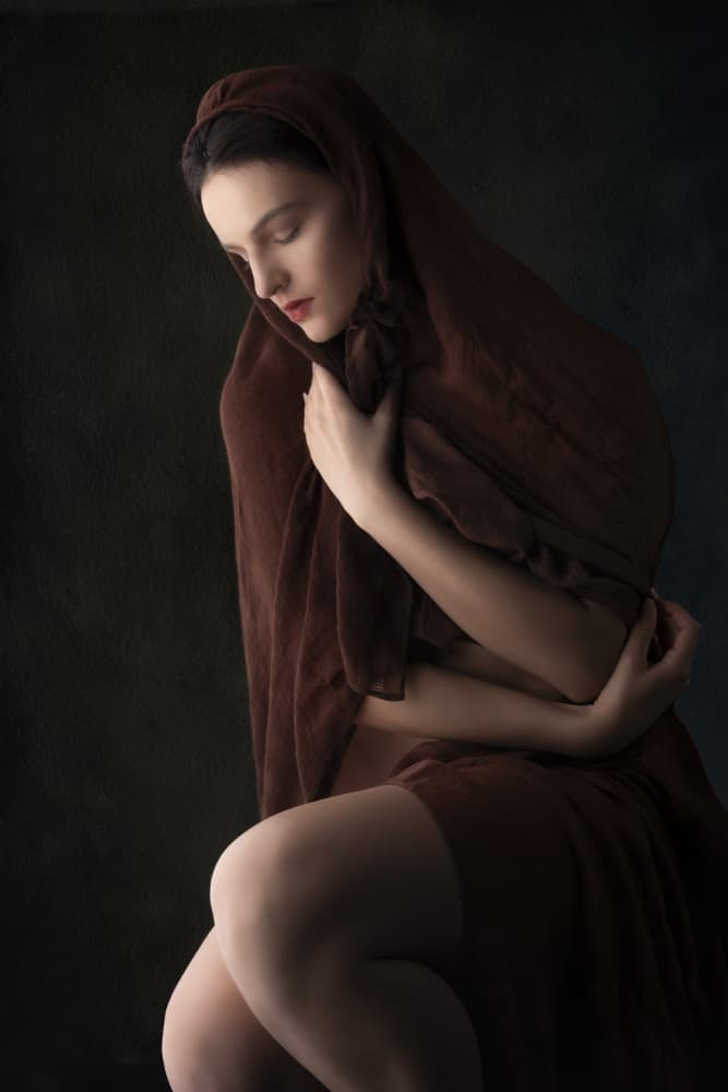 Pensive Draped Figure by Jan Slotboom — canvas wall art