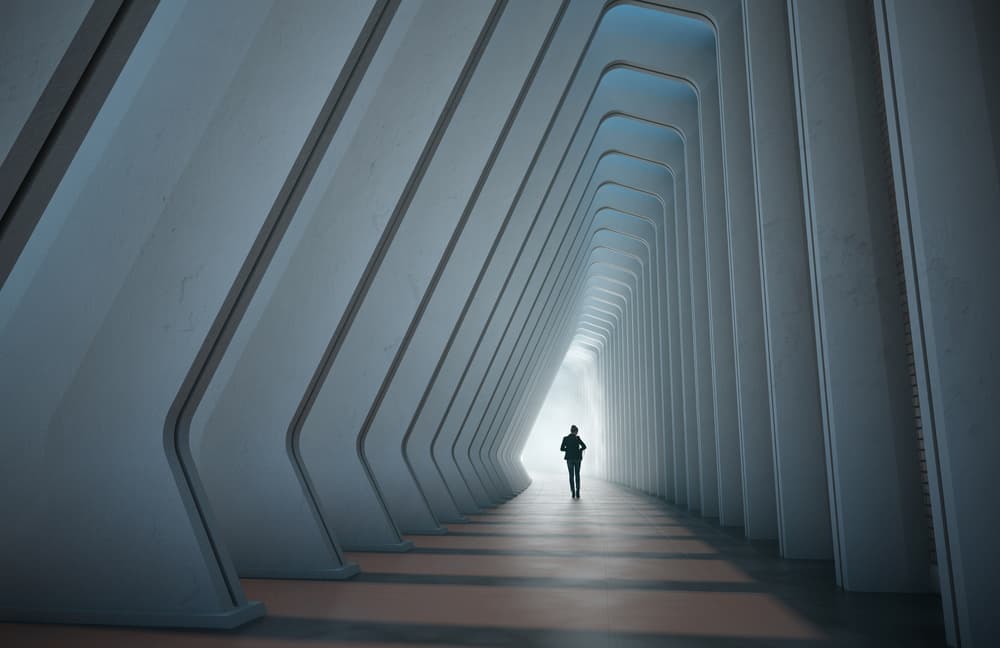Geometric Future Path by Mountain Cloud — canvas wall art