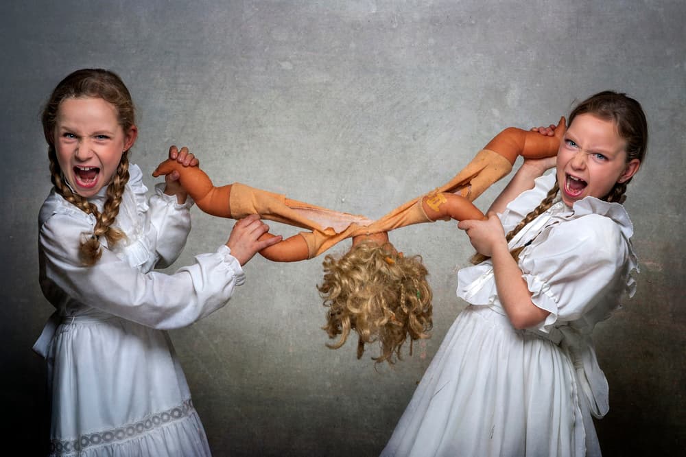 Childhood Doll Battle by Monika Vanhercke — canvas wall art