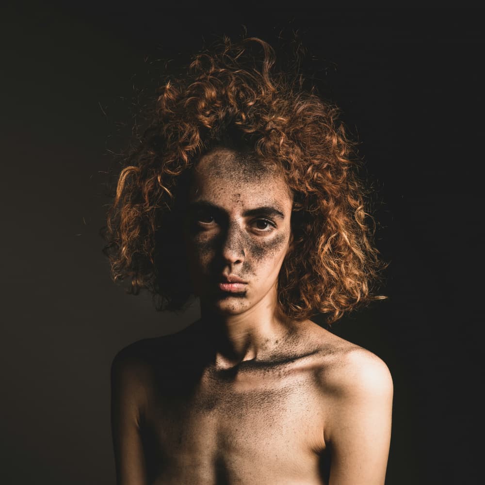 Gritty Youth Portrait by Hooman Sedaghi — canvas wall art
