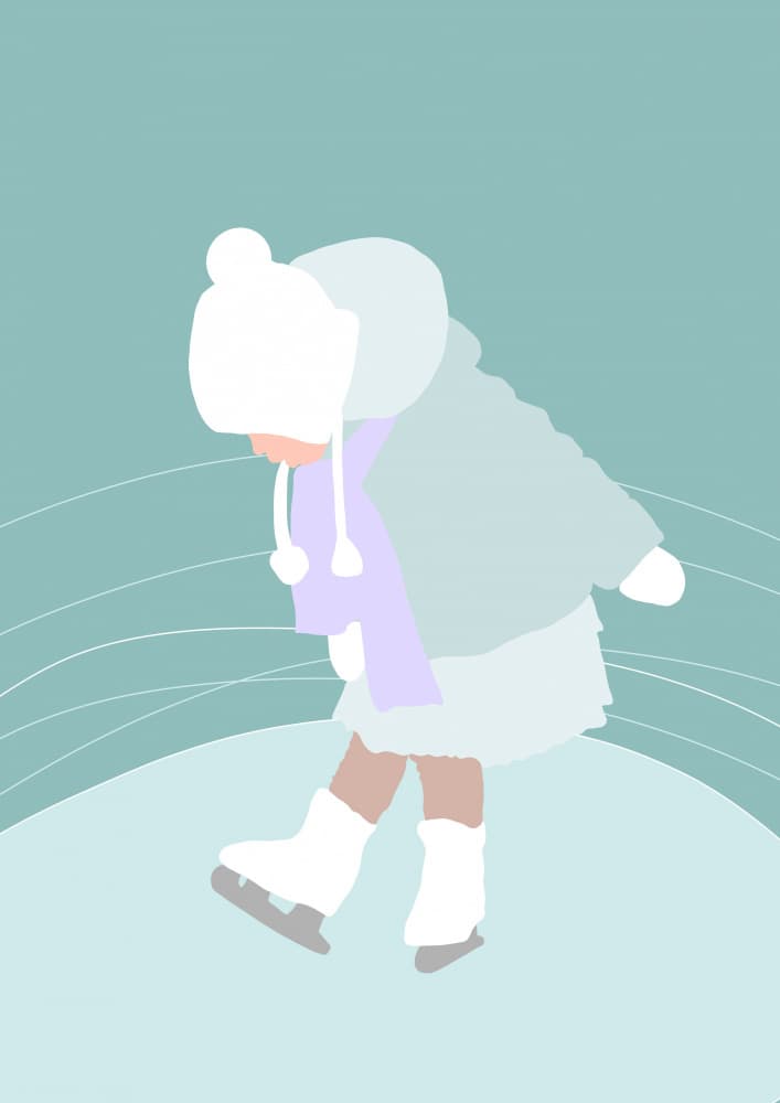 Little Girl Skating by Tine Taler — canvas wall art