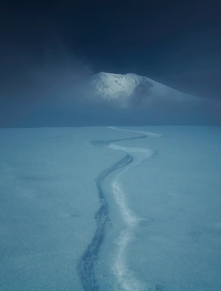 Snowy Mountain Path by swapnil deshpande — canvas wall art