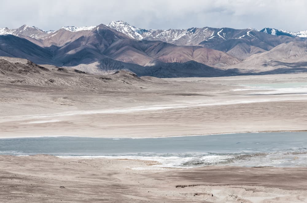 Vast Desert Lake Mountains by Photolovers — canvas wall art