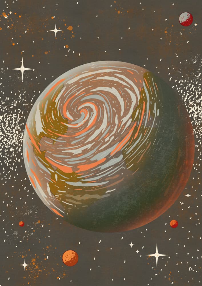 Swirling Cosmic Planet by Nicholas — canvas wall art