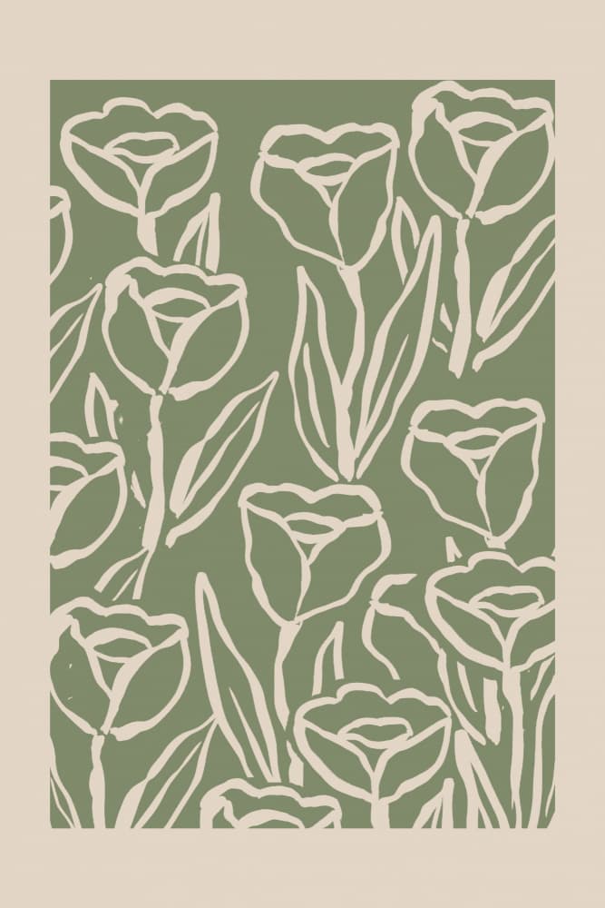 Modern Floral Tulips by Melloi Art Prints — canvas wall art