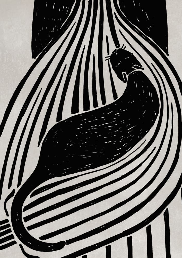 Elegant Striped Cat by Rosana Laiz Blursbyai — canvas wall art