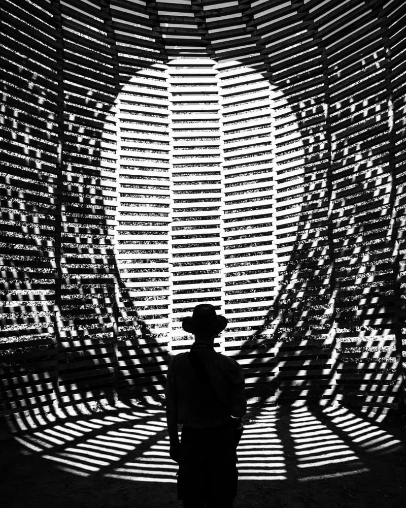 Figure In Striped Light by Sofie Steenhoudt — canvas wall art
