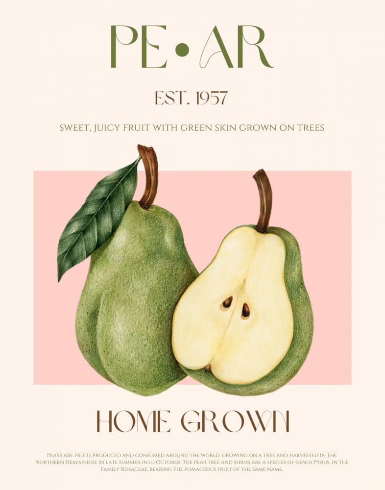 Fresh Pears Illustration by Nazma Khokhar — canvas wall art