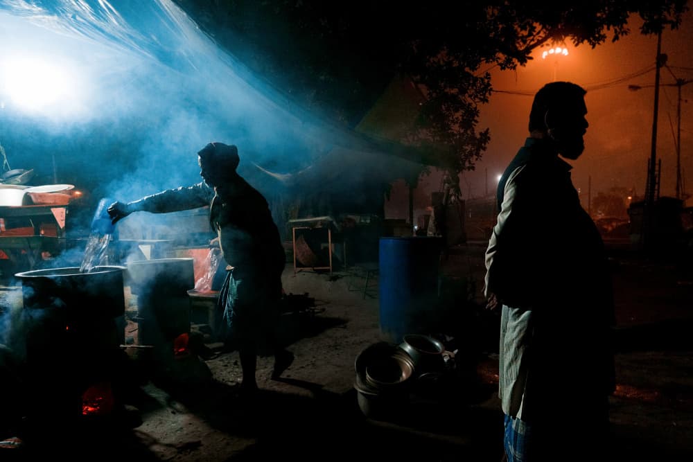 Steaming Night Cooking by Kuntal Biswas — canvas wall art