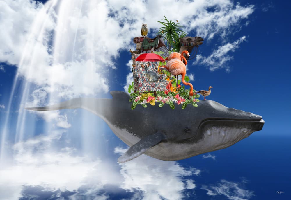 Sky Whale Fantasy by Sue Skellern — canvas wall art
