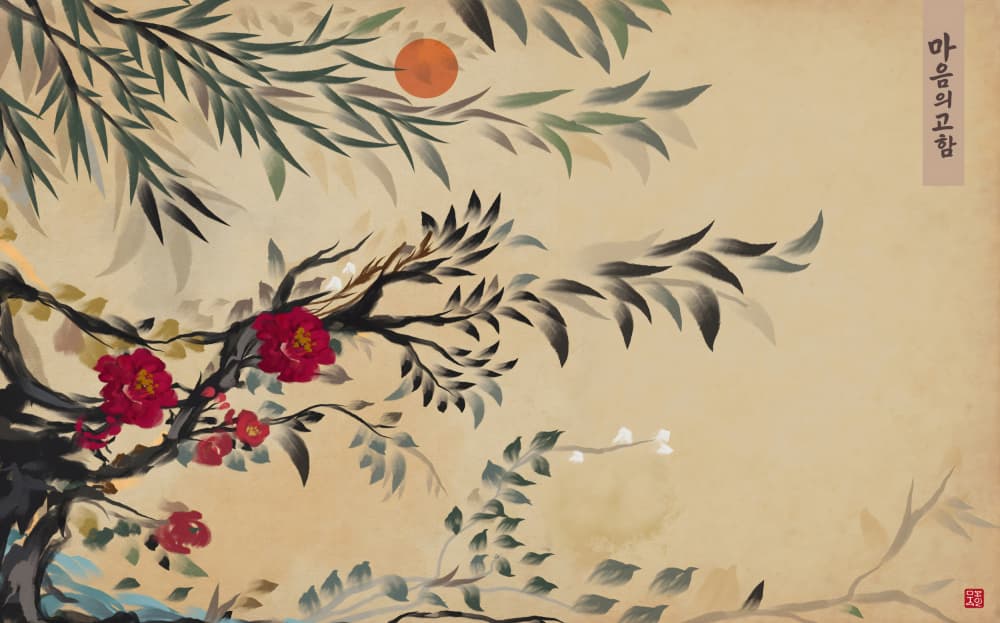 Asian Blossoms and Sun by Josie George — canvas wall art