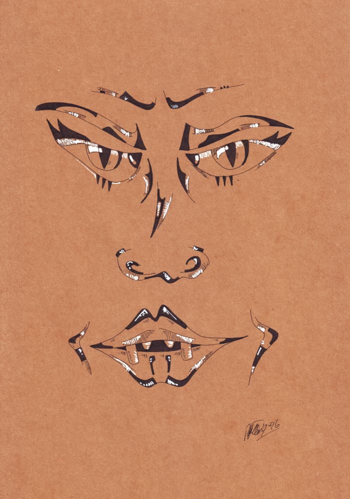 Mysterious Vampire Face by Rafal Kulik — canvas wall art