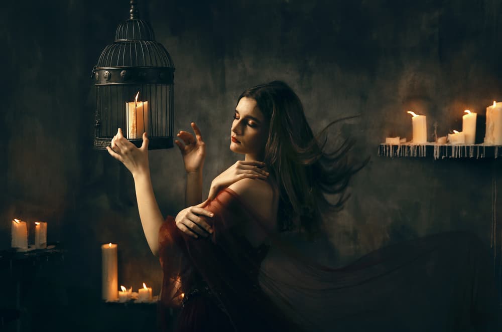 Pensive Candlelit Woman by Sebastian Kisworo — canvas wall art