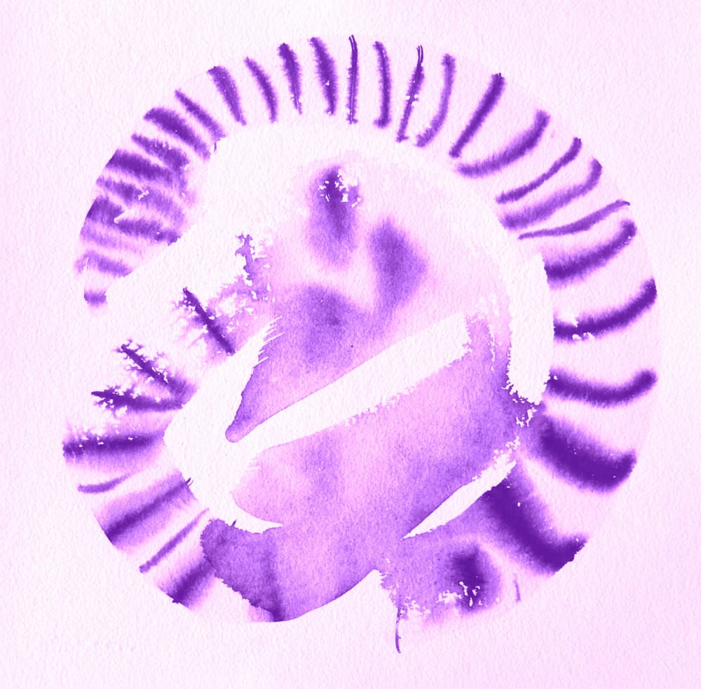 Violet Watercolor Swirl by Santhosh ch — canvas wall art