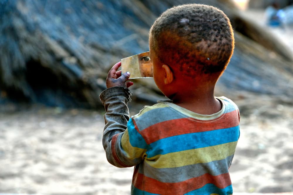 Curious Child Reflected by Giuseppe DAmico — canvas wall art