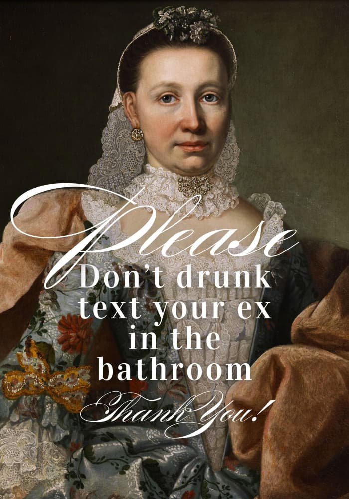 Witty Bathroom Advice by Athene Fritsch — canvas wall art