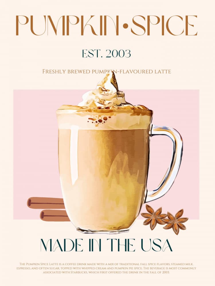 Pumpkin Spice Latte by Nazma Khokhar — canvas wall art