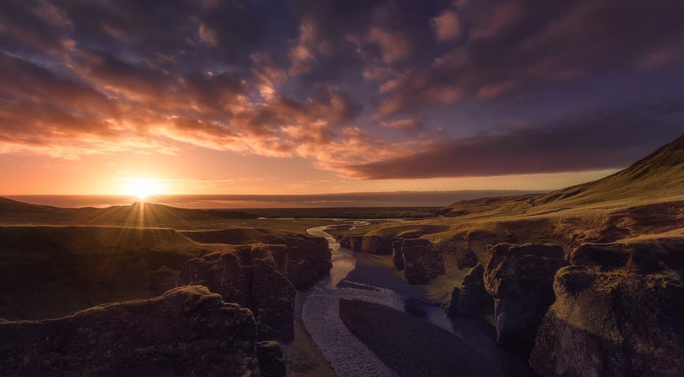 Golden Canyon Sunset by Javier de la Torre — canvas wall art