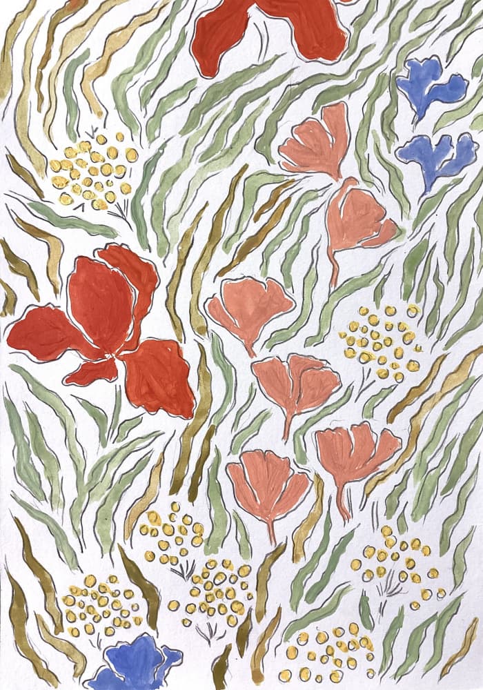 Vibrant Floral Garden by Rushati Chowdhury — canvas wall art