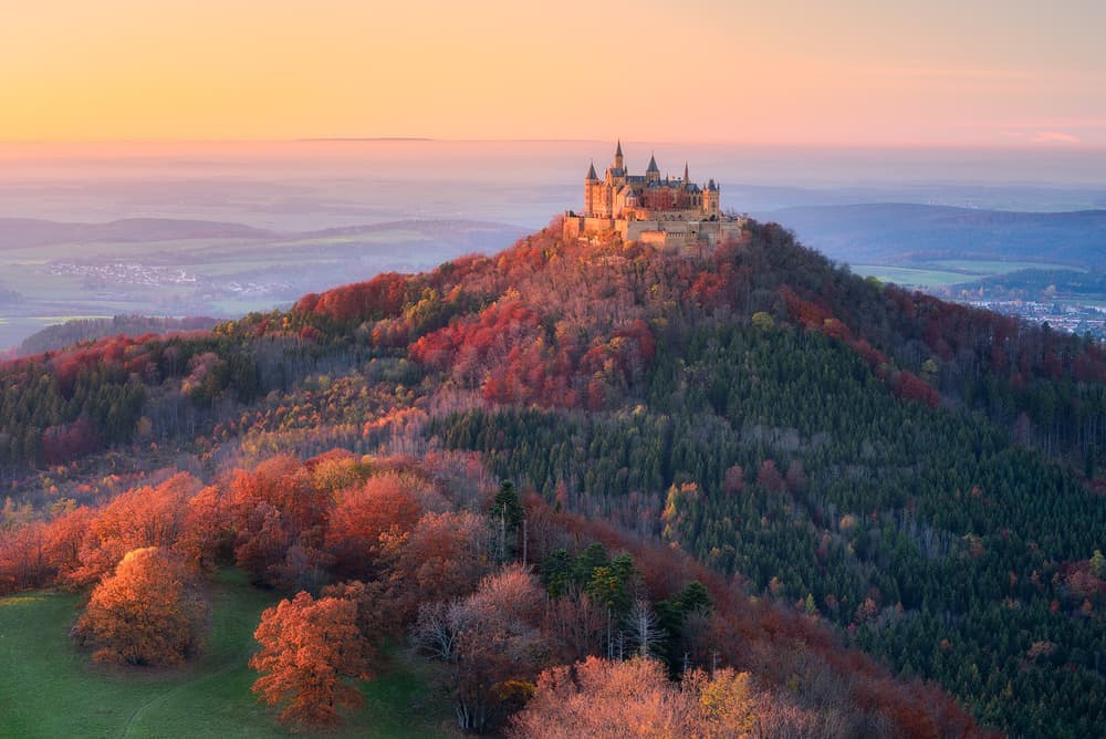 Hohenzollern Castle Autumn Glow by Daniel Gastager — canvas wall art