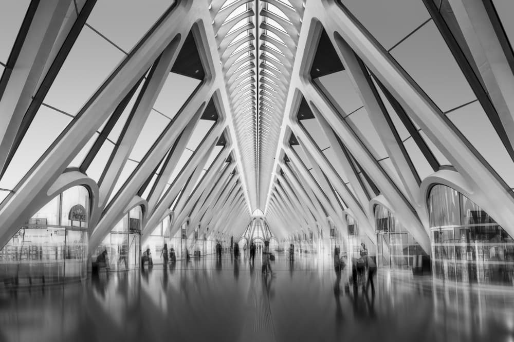 Futuristic Transit Hall by Luc Vangindertael (laGrange) — canvas wall art