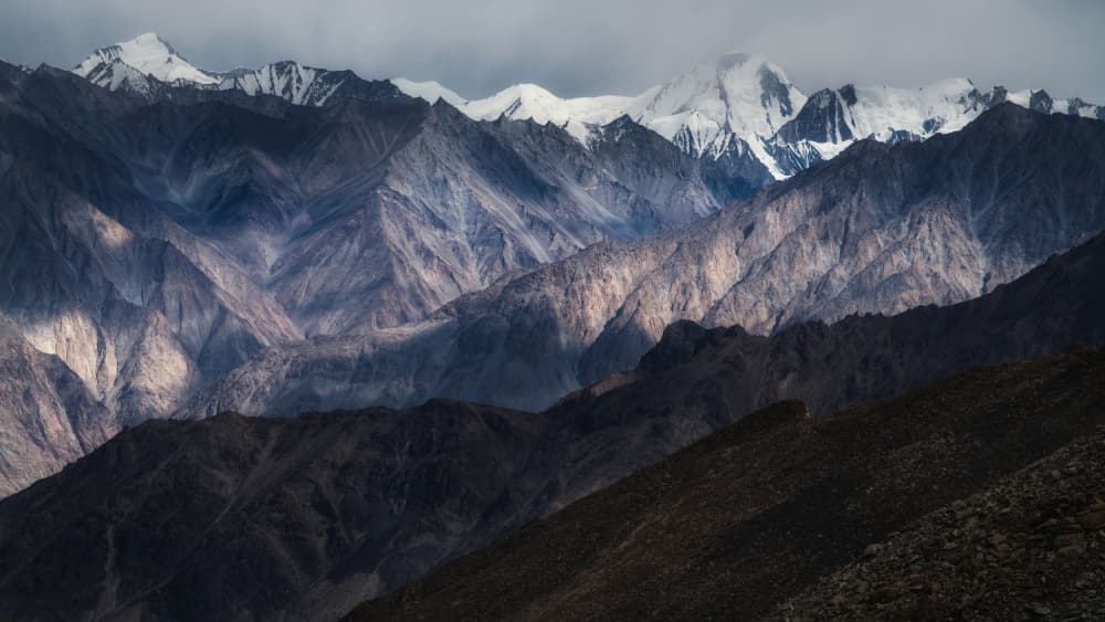 Snowy Mountain Layers by swapnil deshpande — canvas wall art