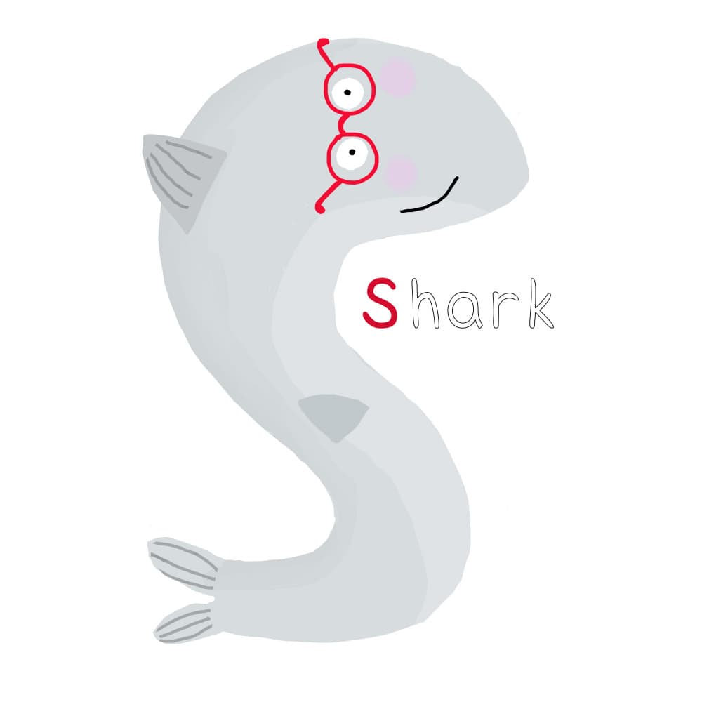 S Is For Shark by Carla Daly — canvas wall art