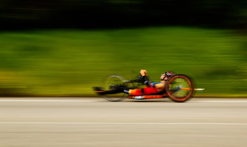 Handcyclist in Motion by Carlos Gonzalez — canvas wall art