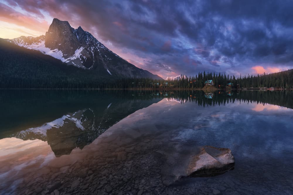 Dramatic Mountain Lake Sunset by Juan Pablo de Miguel — canvas wall art