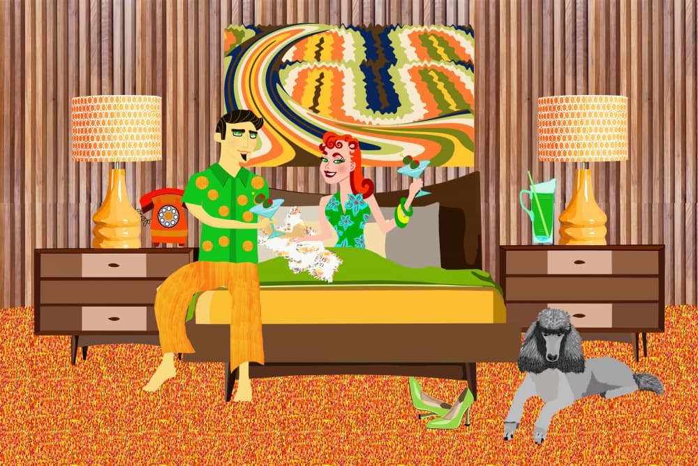 Retro Couple's Sweet Escape by Lynnda Rakos — canvas wall art