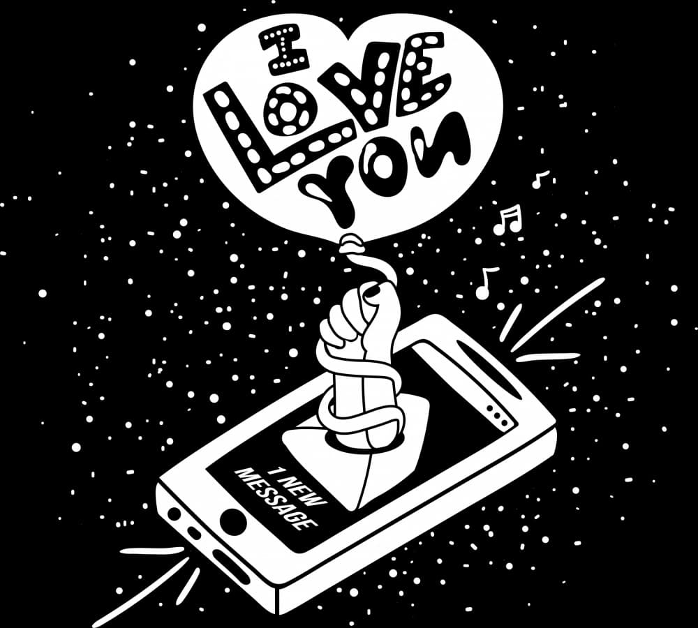 Romantic Phone Message by Marika Barsrsind β canvas wall art