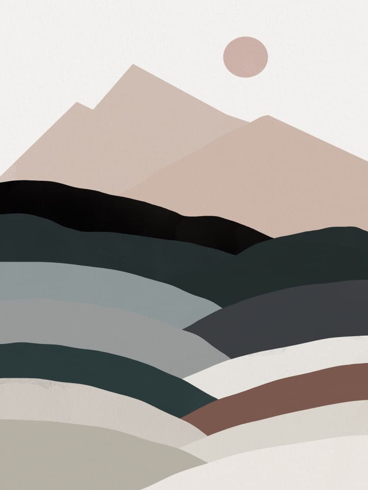 Muted Mountain Landscape by Little Dean — canvas wall art