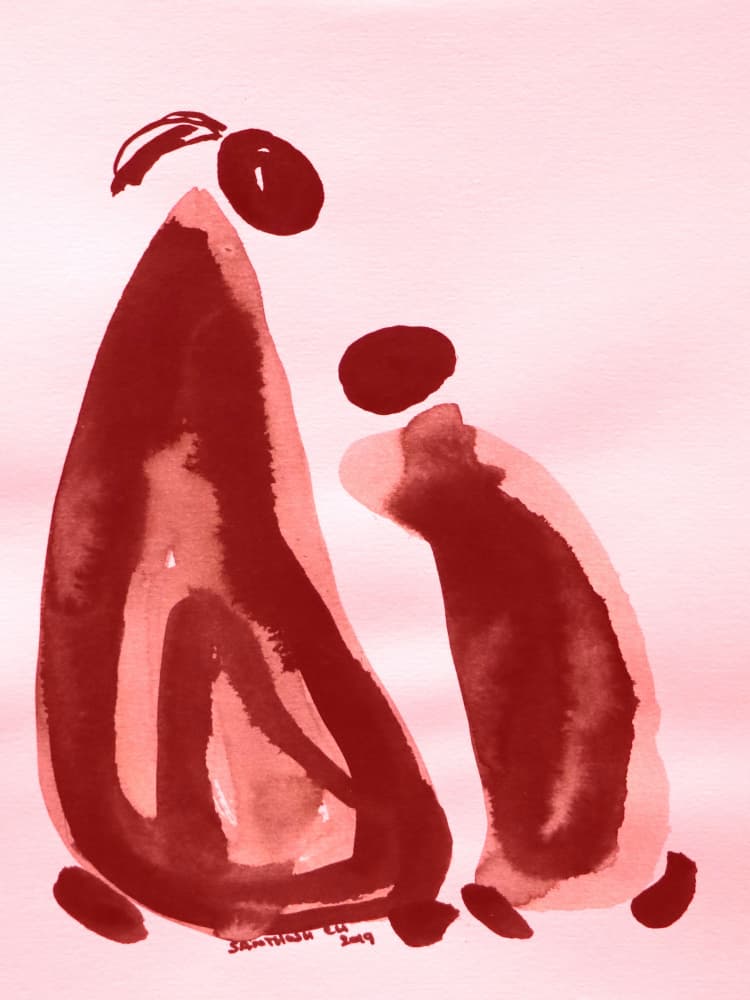 Abstract Family Embrace by Santhosh ch — canvas wall art