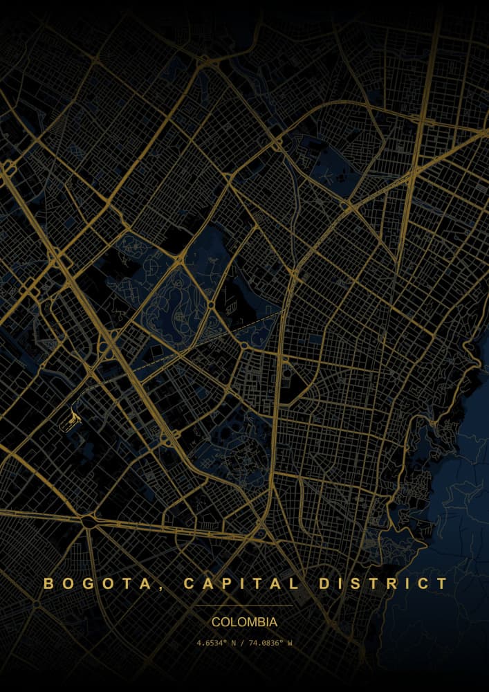 Bogota Golden Grid by HUGO — canvas wall art