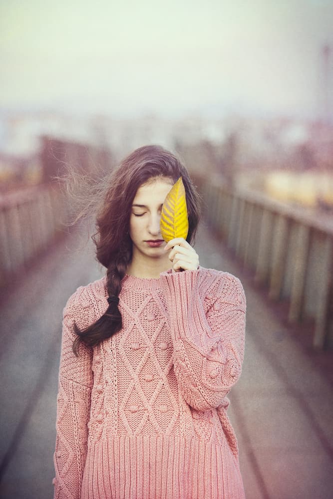 Girl With Yellow Leaf by Svetlana Bekyarova — canvas wall art