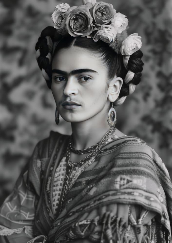 Traditional Floral Portrait by SHANDU — canvas wall art