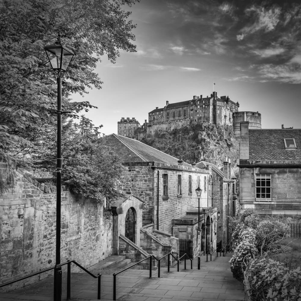 Edinburgh Castle Steps by Melanie Viola — canvas wall art