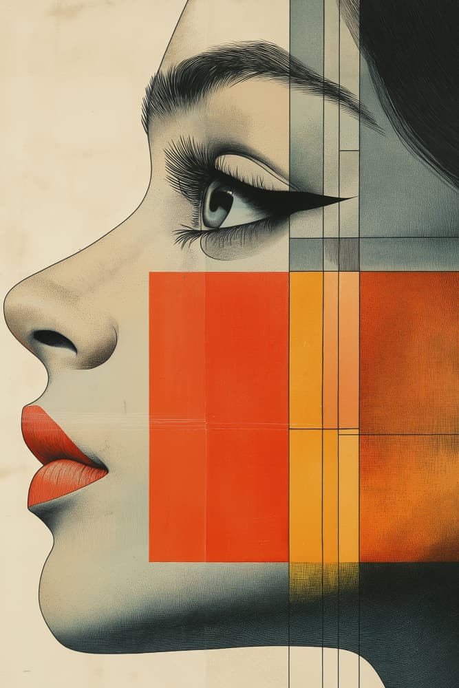 Stylish Profile Geometry by Mauro — canvas wall art