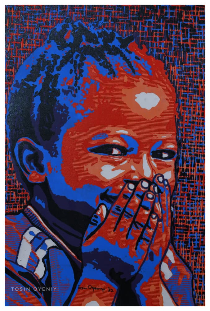 Laughing Boy Portrait by Tosin Oyeniyi — canvas wall art