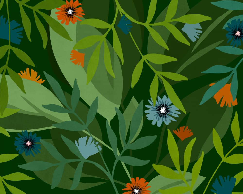 Dark Tropical Floral by Kristian Gallagher — canvas wall art