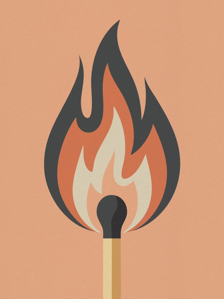 Burning Match Flame by Andreas Magnusson — canvas wall art