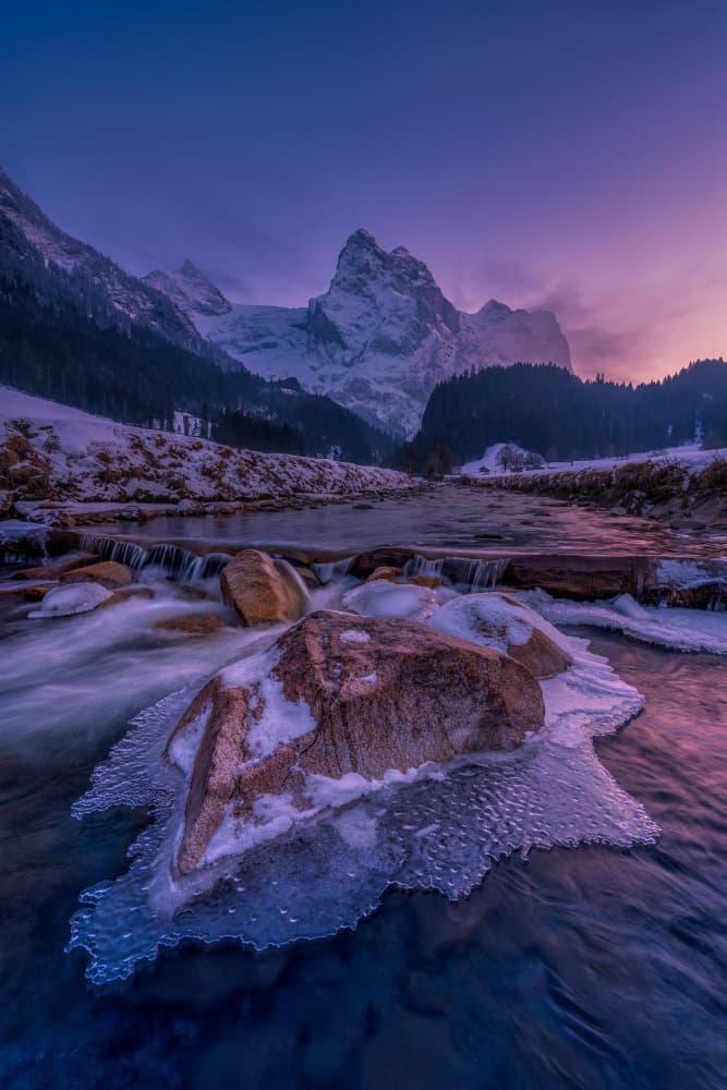 Alpine Winter Twilight by Marko Klavs — canvas wall art