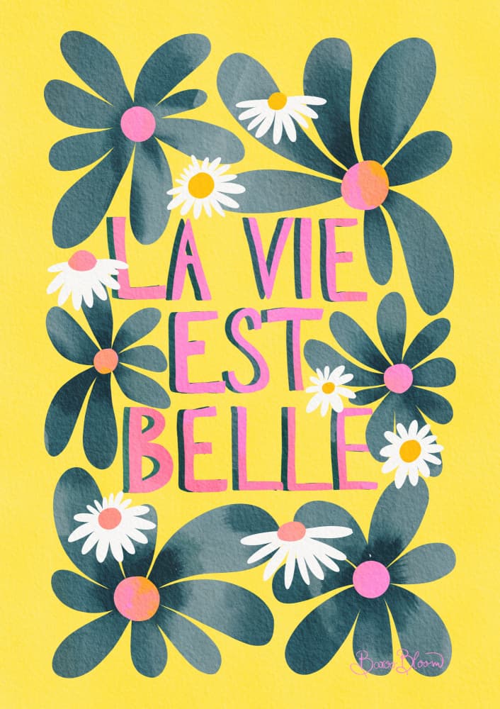 La Vie Est Belle Daisies by Baroo Bloom — canvas wall art