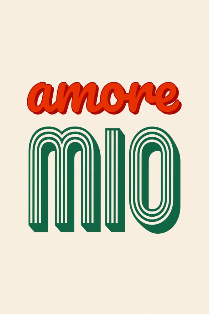 Amore Mio Retro Text by Karen Menzenbach — canvas wall art