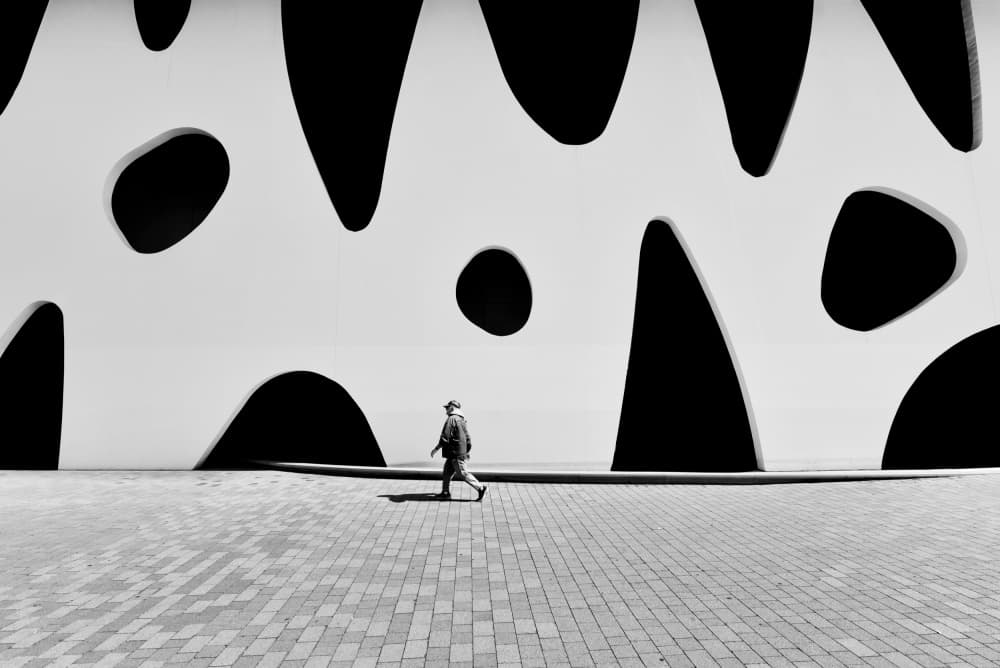 Man Walking Abstract Wall by Jorge Pimenta — canvas wall art
