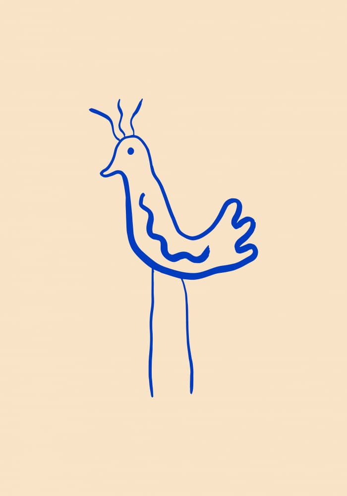 Whimsical Blue Bird by Studio JKN — canvas wall art