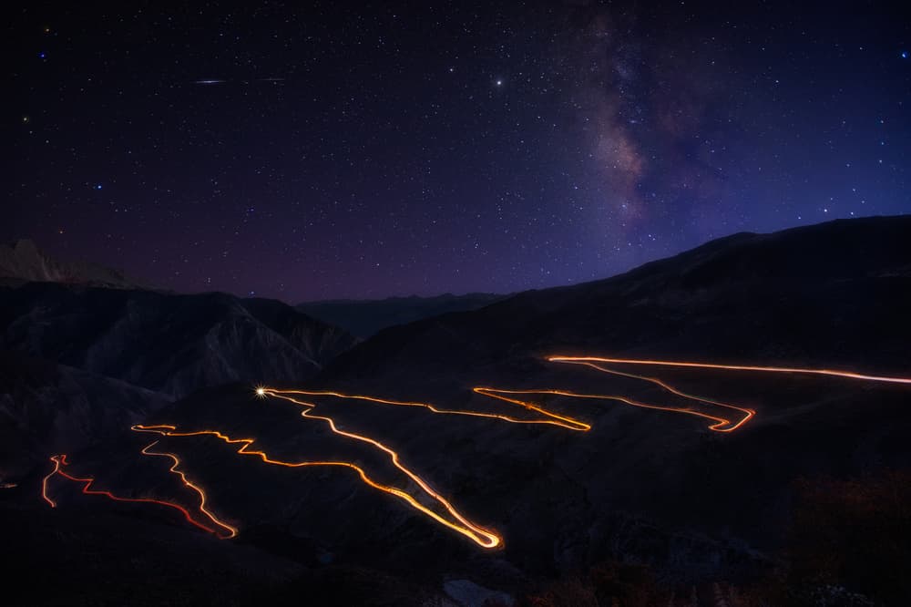 Milky Way Mountain Trails by Selions(陈磊) — canvas wall art