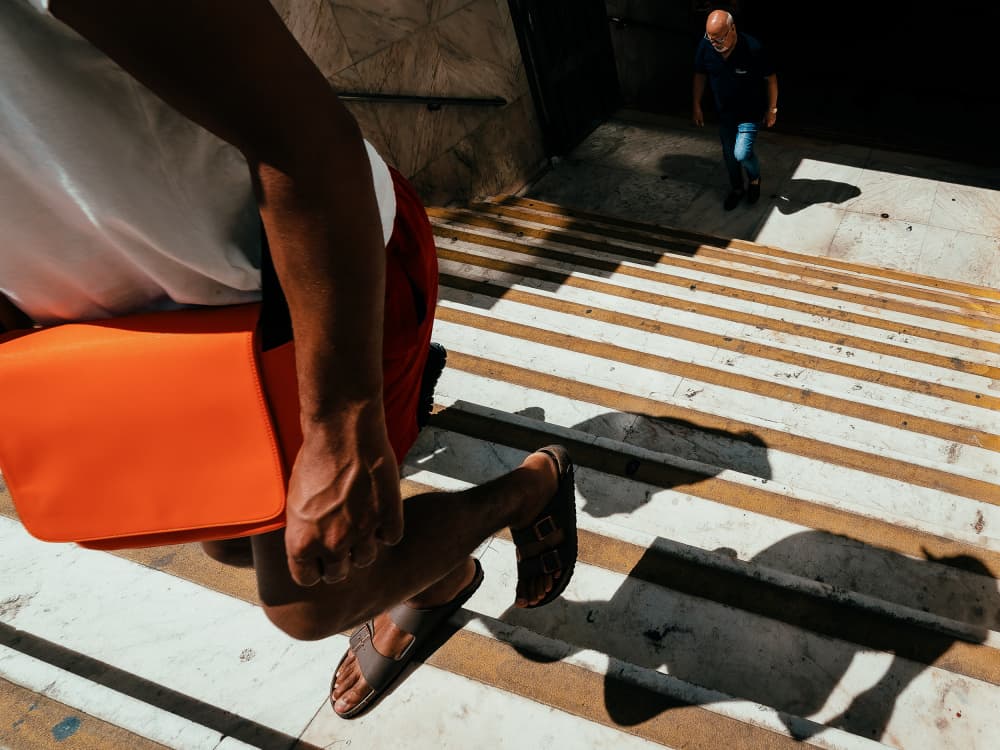 Stairs Sunlight Shadows by Andy Bauer — canvas wall art