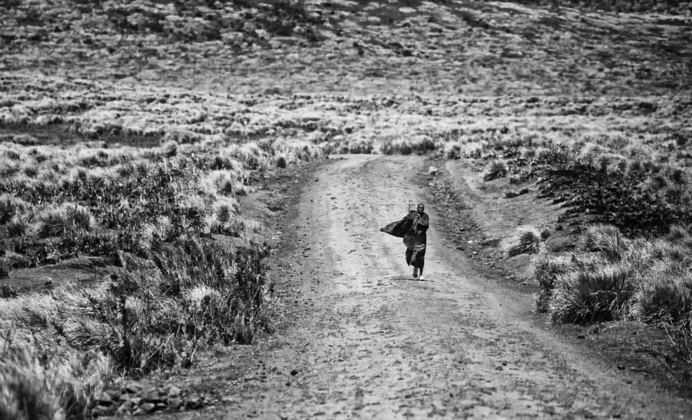 Figure on a Mountain Road by Goran Jovic — canvas wall art